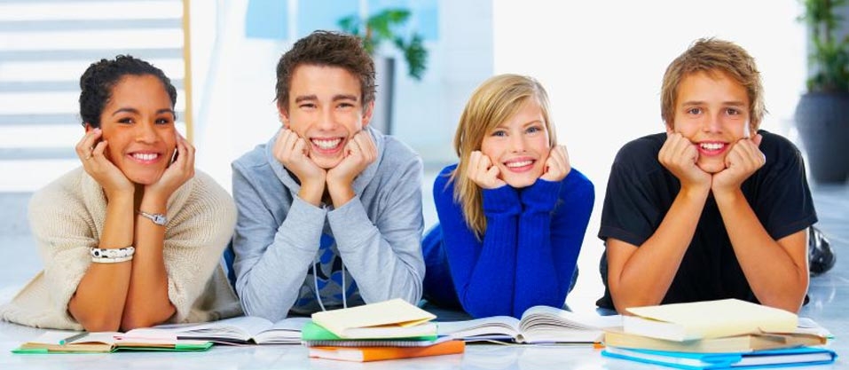 Smiling college students